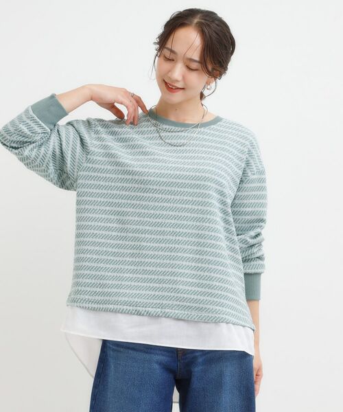 SHOO・LA・RUE / シューラルー カットソー | ジャカード裾フェイク | 詳細5