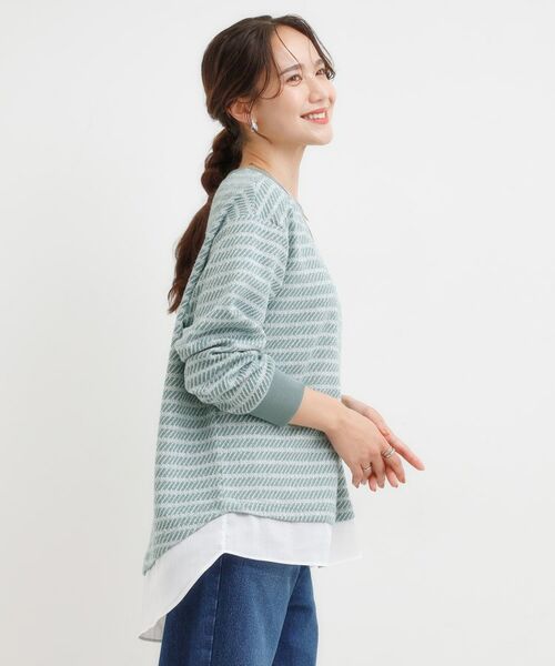 SHOO・LA・RUE / シューラルー カットソー | ジャカード裾フェイク | 詳細6