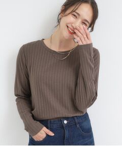 SHOO・LA・RUE / シューラルー カットソー | 【S-LL】1枚でも、重ね着にも ワイドテレコ クルーネックインナー