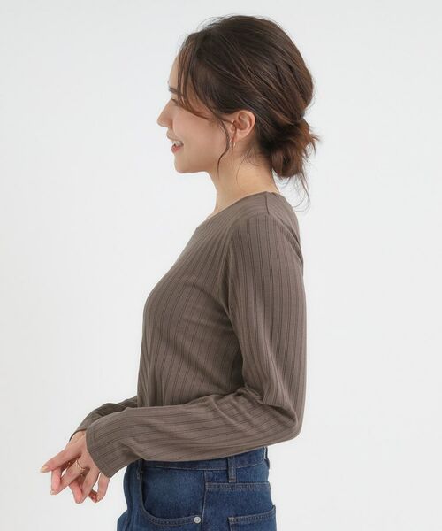 SHOO・LA・RUE / シューラルー カットソー | 【S-LL】1枚でも、重ね着にも ワイドテレコ クルーネックインナー | 詳細10