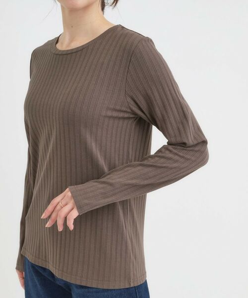 SHOO・LA・RUE / シューラルー カットソー | 【S-LL】1枚でも、重ね着にも ワイドテレコ クルーネックインナー | 詳細17