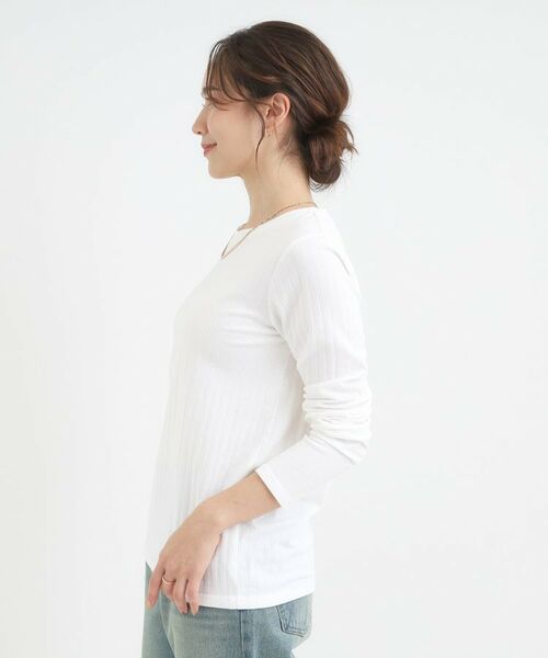 SHOO・LA・RUE / シューラルー カットソー | 【S-LL】1枚でも、重ね着にも ワイドテレコ クルーネックインナー | 詳細2