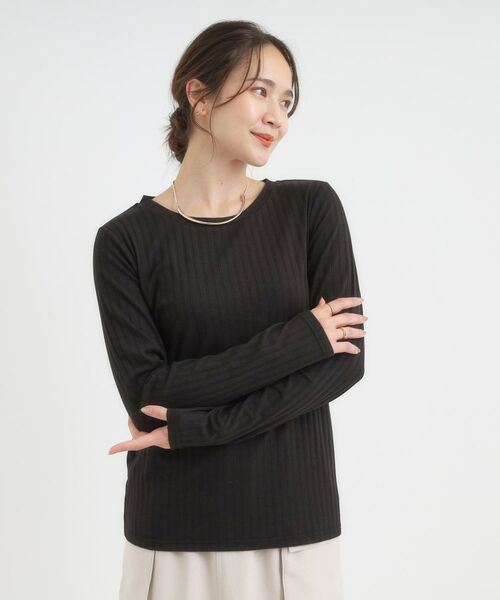 SHOO・LA・RUE / シューラルー カットソー | 【S-LL】1枚でも、重ね着にも ワイドテレコ クルーネックインナー | 詳細5