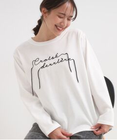 SHOO・LA・RUE / シューラルー カットソー | 【洗濯機可/S-LL】周りと差がつく チェーンステッチロゴロンT