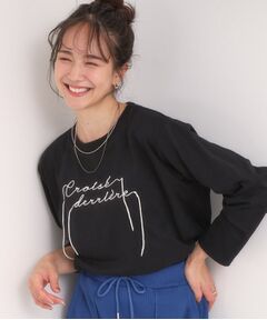 SHOO・LA・RUE / シューラルー カットソー | 【洗濯機可/S-LL】周りと差がつく チェーンステッチロゴロンT