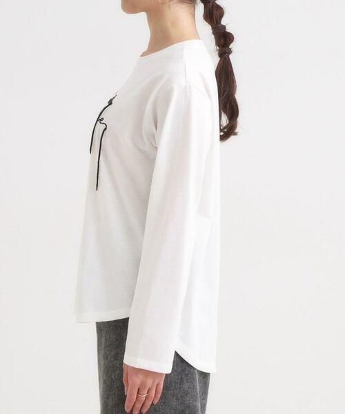 SHOO・LA・RUE / シューラルー カットソー | 【洗濯機可/S-LL】周りと差がつく チェーンステッチロゴロンT | 詳細10