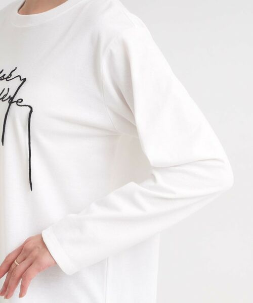 SHOO・LA・RUE / シューラルー カットソー | 【洗濯機可/S-LL】周りと差がつく チェーンステッチロゴロンT | 詳細13