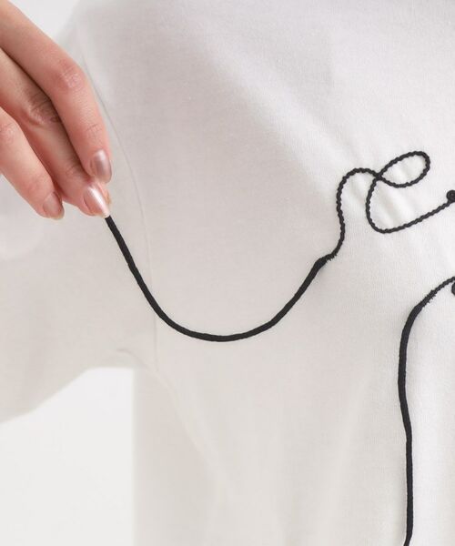 SHOO・LA・RUE / シューラルー カットソー | 【洗濯機可/S-LL】周りと差がつく チェーンステッチロゴロンT | 詳細16