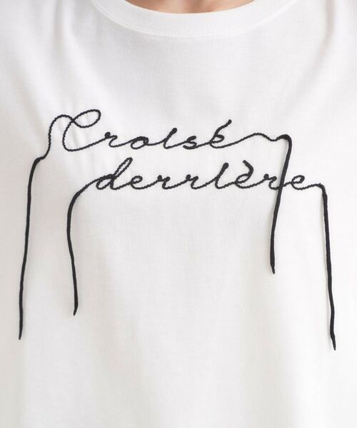 SHOO・LA・RUE / シューラルー カットソー | 【洗濯機可/S-LL】周りと差がつく チェーンステッチロゴロンT | 詳細4