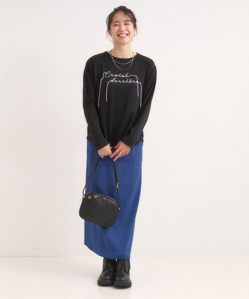 SHOO・LA・RUE / シューラルー カットソー | 【洗濯機可/S-LL】周りと差がつく チェーンステッチロゴロンT | 詳細7