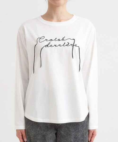 SHOO・LA・RUE / シューラルー カットソー | 【洗濯機可/S-LL】周りと差がつく チェーンステッチロゴロンT | 詳細9