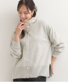 SHOO・LA・RUE / シューラルー カーディガン・ボレロ | 【洗濯機可/S-LL】シルバーボタンがアクセント スウェットライク キーネックカーディガン【CIRCRIC】