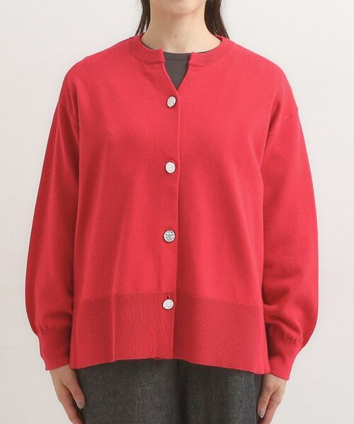 SHOO・LA・RUE / シューラルー カーディガン・ボレロ | 【洗濯機可/S-LL】シルバーボタンがアクセント スウェットライク キーネックカーディガン【CIRCRIC】 | 詳細13
