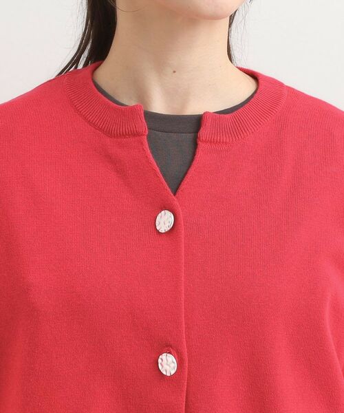SHOO・LA・RUE / シューラルー カーディガン・ボレロ | 【洗濯機可/S-LL】シルバーボタンがアクセント スウェットライク キーネックカーディガン【CIRCRIC】 | 詳細16