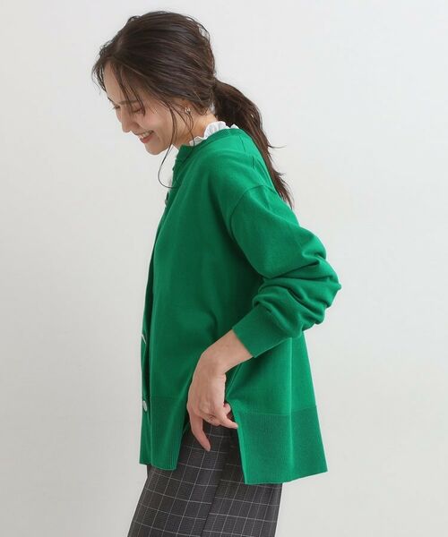 SHOO・LA・RUE / シューラルー カーディガン・ボレロ | 【洗濯機可/S-LL】シルバーボタンがアクセント スウェットライク キーネックカーディガン【CIRCRIC】 | 詳細6