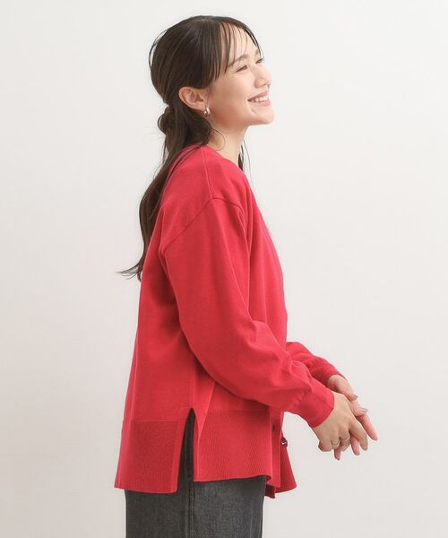 SHOO・LA・RUE / シューラルー カーディガン・ボレロ | 【洗濯機可/S-LL】シルバーボタンがアクセント スウェットライク キーネックカーディガン【CIRCRIC】 | 詳細9