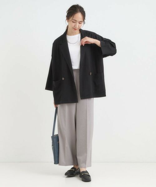 SHOO・LA・RUE / シューラルー テーラードジャケット | 【S-LL/ひんやり】さらっとしたタッチが心地よい ダブルブレストジャケット | 詳細3
