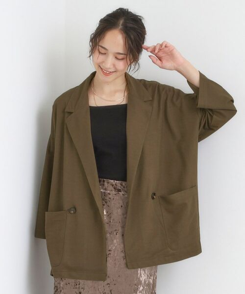 SHOO・LA・RUE / シューラルー テーラードジャケット | 【S-LL/ひんやり】さらっとしたタッチが心地よい ダブルブレストジャケット | 詳細5