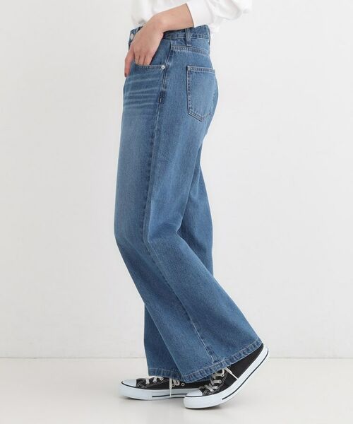 SHOO・LA・RUE / シューラルー デニムパンツ | 【S-LL】脚のラインを拾いにくい デニムワイドパンツ | 詳細10