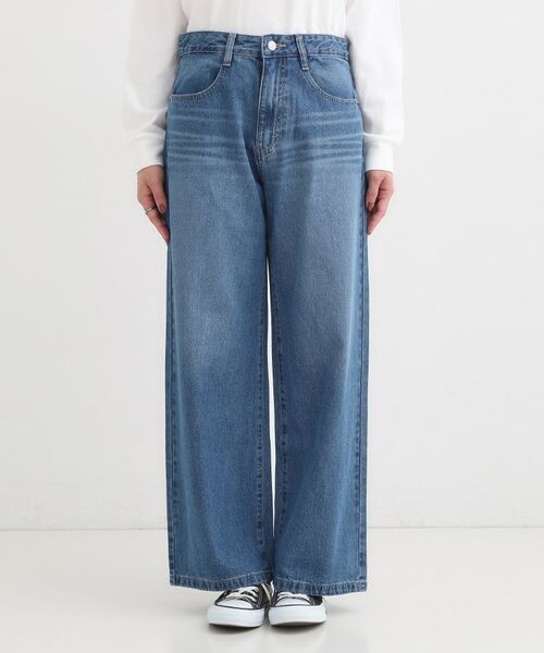 SHOO・LA・RUE / シューラルー デニムパンツ | 【S-LL】脚のラインを拾いにくい デニムワイドパンツ | 詳細17