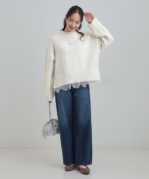 SHOO・LA・RUE / シューラルー デニムパンツ | 【S-LL】脚のラインを拾いにくい デニムワイドパンツ | 詳細24