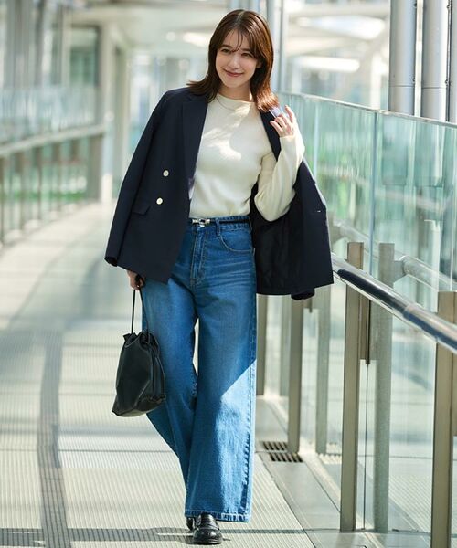 SHOO・LA・RUE / シューラルー デニムパンツ | 【S-LL】脚のラインを拾いにくい デニムワイドパンツ | 詳細27