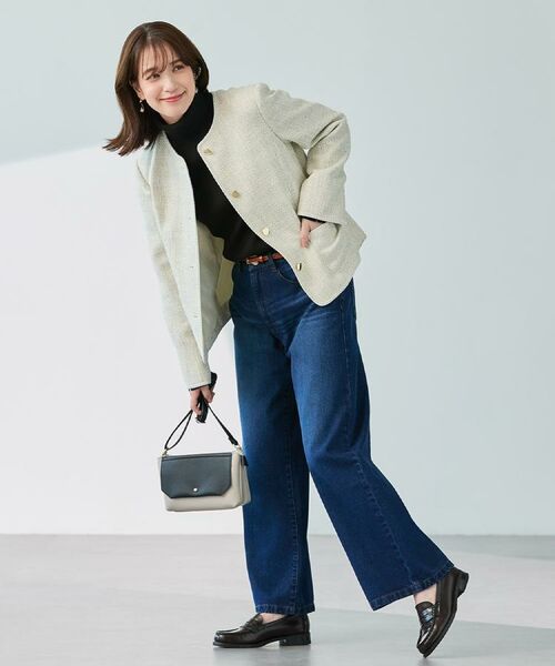 SHOO・LA・RUE / シューラルー デニムパンツ | 【S-LL】脚のラインを拾いにくい デニムワイドパンツ | 詳細28