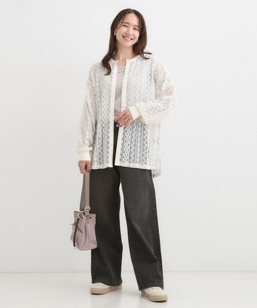 SHOO・LA・RUE / シューラルー デニムパンツ | 【S-LL】脚のラインを拾いにくい デニムワイドパンツ | 詳細7