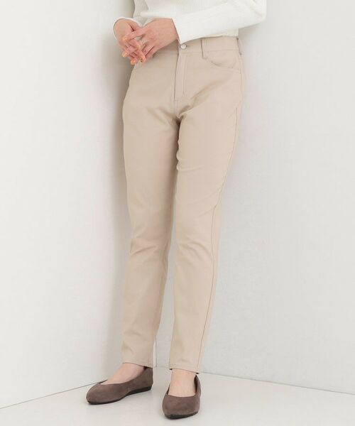 SHOO・LA・RUE / シューラルー パンツ | 【洗濯機可/S-LL】フィット感が心地よい ハイパースキニー裏起毛(ベージュ(052))