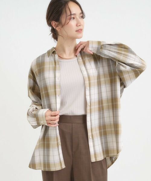 SHOO・LA・RUE / シューラルー シャツ・ブラウス | 【洗える/S-LL】程よいゆとりと抜け感 大人のチェックシャツ(ベージュ(052))