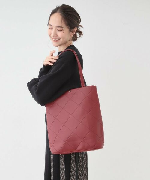 SHOO・LA・RUE / シューラルー トートバッグ | バイアスチェック型押しトートバッグ | 詳細5