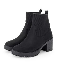 SHOO・LA・RUE / シューラルー ブーツ（ショート丈） | ヒールアップ はきぐちニットブーツ