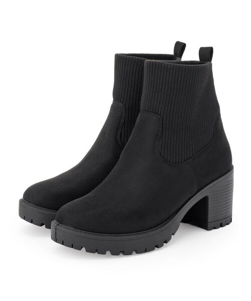 SHOO・LA・RUE / シューラルー ブーツ（ショート丈） | ヒールアップ はきぐちニットブーツ | 詳細1