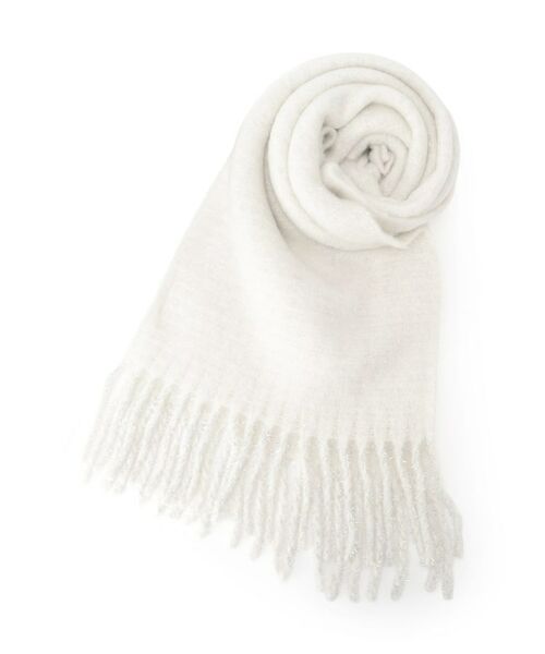 SHOO・LA・RUE / シューラルー マフラー・ショール・スヌード・ストール | 太フリンジラメストール(アイボリー(004))