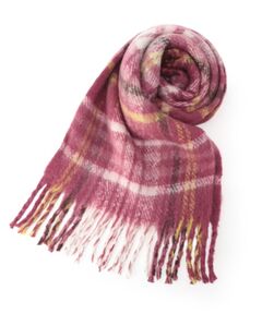 SHOO・LA・RUE / シューラルー マフラー・ショール・スヌード・ストール | 太フリンジチェックストール