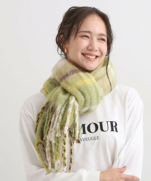 SHOO・LA・RUE / シューラルー マフラー・ショール・スヌード・ストール | 太フリンジチェックストール | 詳細4