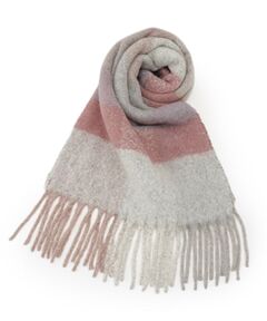 SHOO・LA・RUE / シューラルー マフラー・ショール・スヌード・ストール | 太フリンジブロックチェックストール