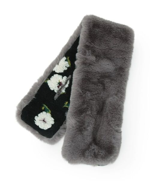 SHOO・LA・RUE / シューラルー マフラー・ショール・スヌード・ストール | リバーシブルフラワーファーティペット | 詳細2