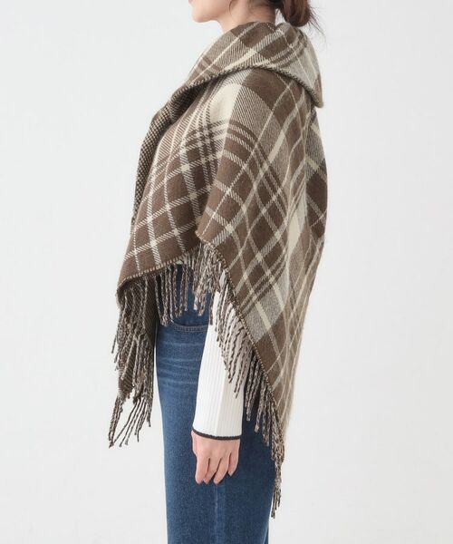 SHOO・LA・RUE / シューラルー ポンチョ | 【リバーシブル】襟元ギャザー チェックポンチョ | 詳細24