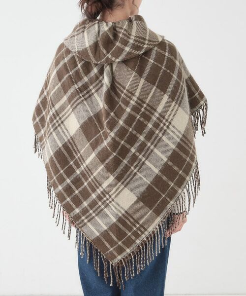 SHOO・LA・RUE / シューラルー ポンチョ | 【リバーシブル】襟元ギャザー チェックポンチョ | 詳細25