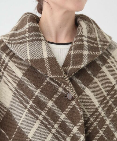 SHOO・LA・RUE / シューラルー ポンチョ | 【リバーシブル】襟元ギャザー チェックポンチョ | 詳細26