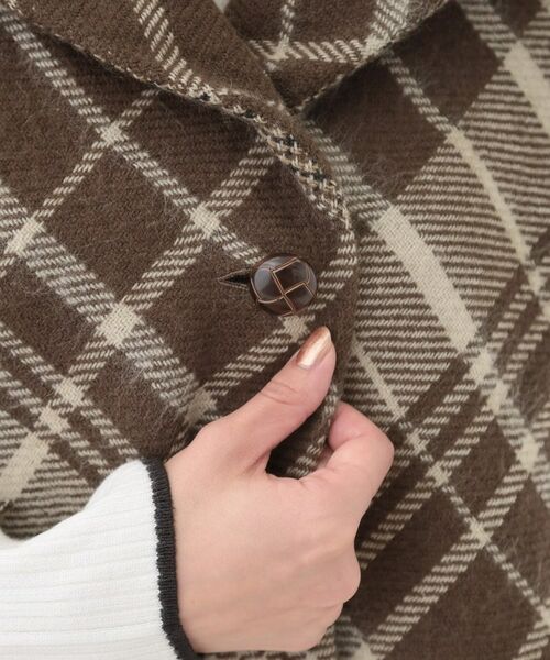 SHOO・LA・RUE / シューラルー ポンチョ | 【リバーシブル】襟元ギャザー チェックポンチョ | 詳細27