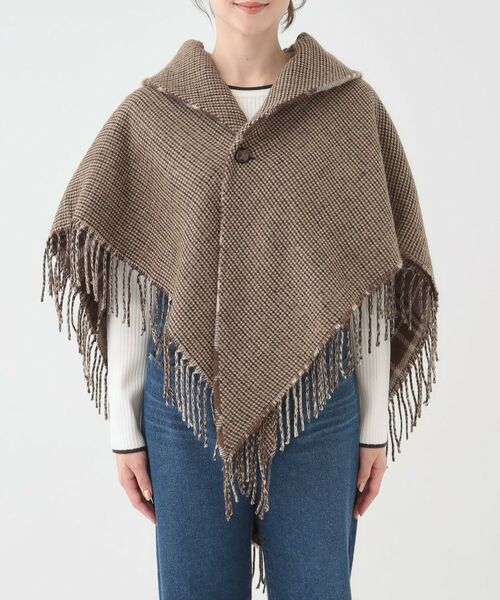 SHOO・LA・RUE / シューラルー ポンチョ | 【リバーシブル】襟元ギャザー チェックポンチョ | 詳細29