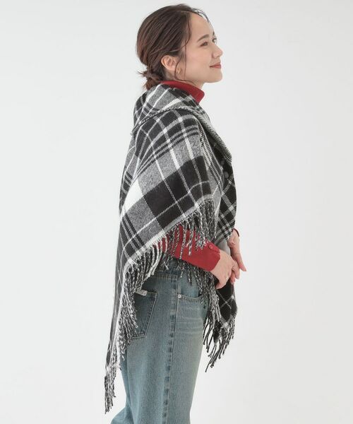 SHOO・LA・RUE / シューラルー ポンチョ | 【リバーシブル】襟元ギャザー チェックポンチョ | 詳細9
