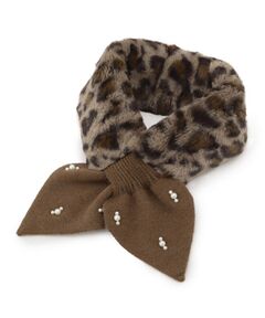 SHOO・LA・RUE / シューラルー マフラー・ショール・スヌード・ストール | ファー×パール風付きニットティペット