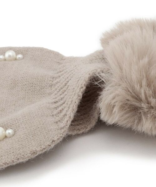 SHOO・LA・RUE / シューラルー マフラー・ショール・スヌード・ストール | ファー×パール風付きニットティペット | 詳細3