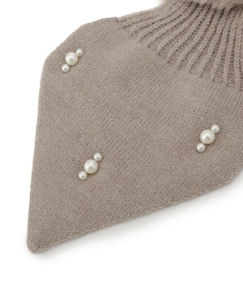 SHOO・LA・RUE / シューラルー マフラー・ショール・スヌード・ストール | ファー×パール風付きニットティペット | 詳細4