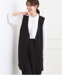 SHOO・LA・RUE / シューラルー ベスト | 【洗濯機可/イージーケア/ストレッチ】きちんと楽に。カットジョーゼットロングジレ