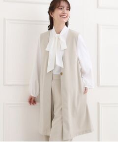 SHOO・LA・RUE / シューラルー ベスト | 【洗濯機可/イージーケア/ストレッチ】きちんと楽に。カットジョーゼットロングジレ