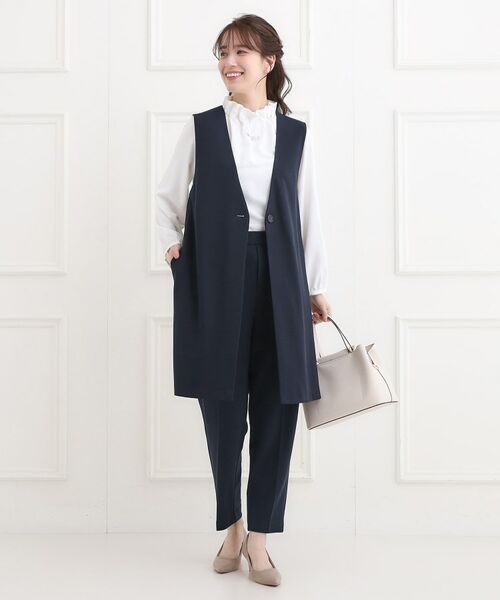 SHOO・LA・RUE / シューラルー ベスト | 【洗濯機可/イージーケア/ストレッチ】きちんと楽に。カットジョーゼットロングジレ | 詳細11